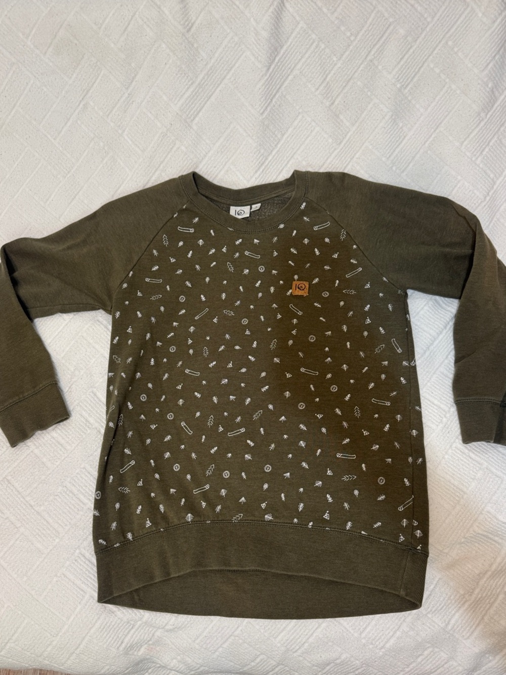 tentree Olive Green Graphic Raglan Sweatshirt 10tree